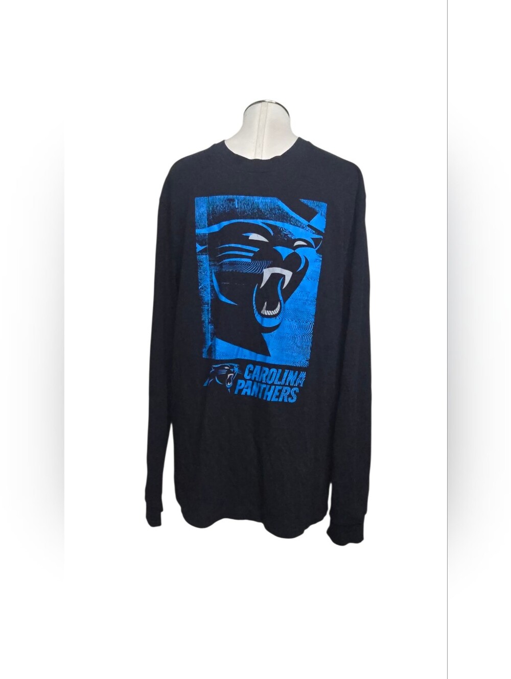 Team Apparel Carolina Panthers Graphic Long Sleeve Shirt Black Large Mens